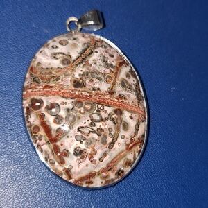 Leopard Skin Jasper Trimmed In 925